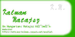 kalman matajsz business card